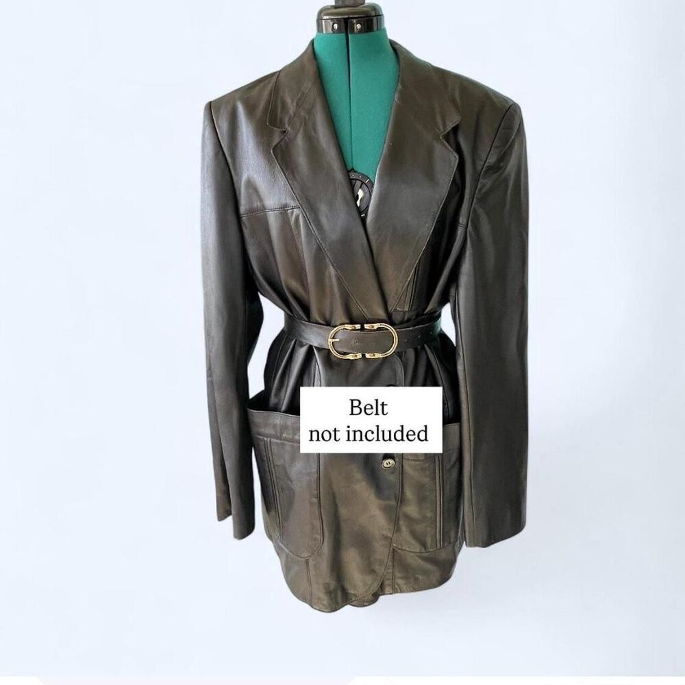 Vtg 1950s-1960s Real leather oversized blazer rockstar jacket Sz 46 Men/Uni
